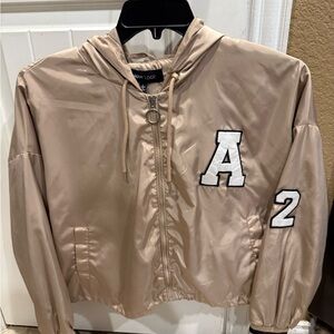 New Look Tan Hooded Jacket with Letter Accents